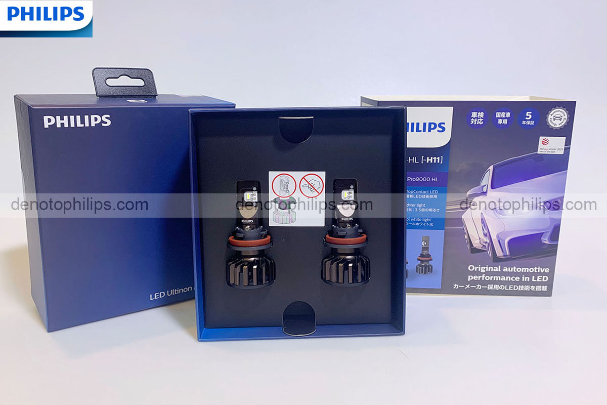 Đèn led oto siêu sáng h11 philips pro9000 tăng sáng 250% chính hãng bền bĩ ổn định an toàn - Hình 3